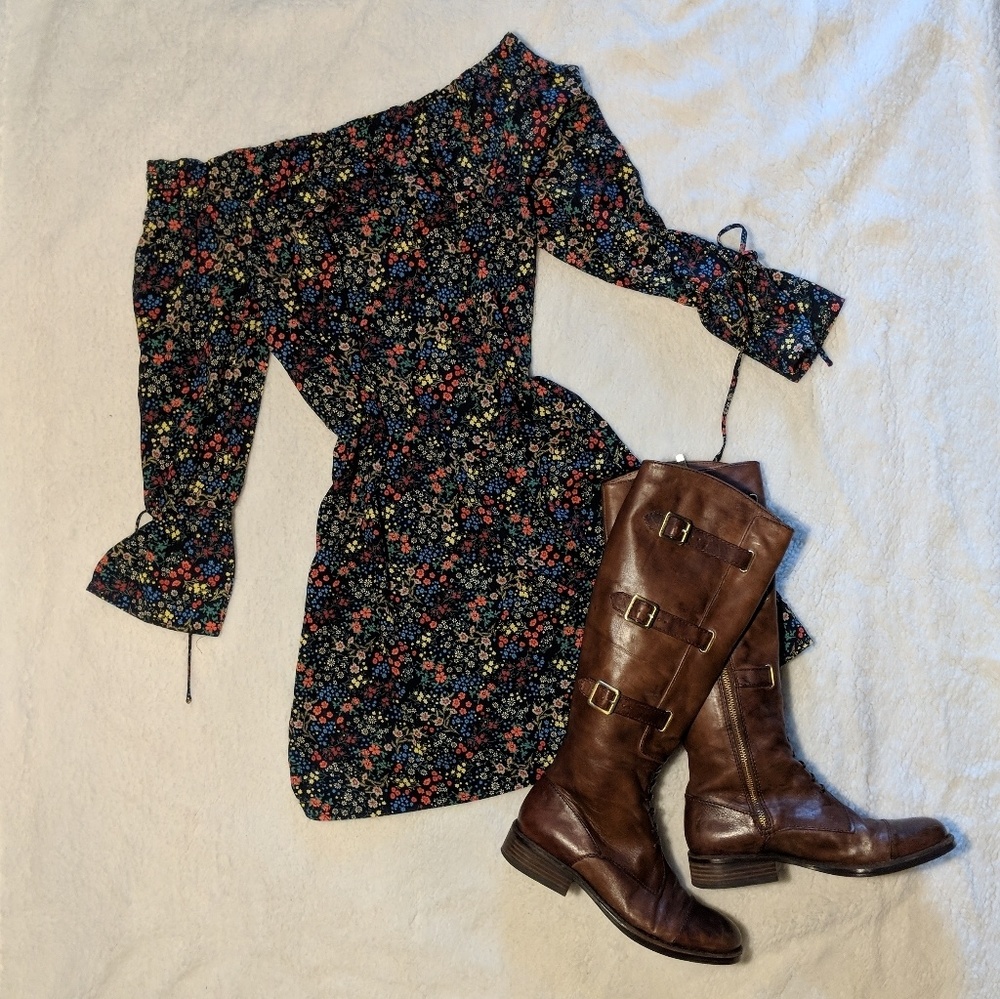 Lucky Brand On/Off the shoulder shift dress